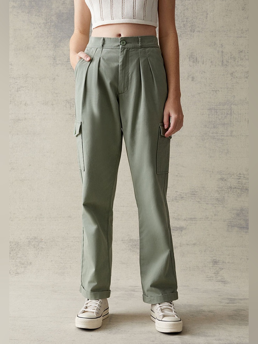 PacSun Olive Green Straight-Leg Cargo Pants Size S